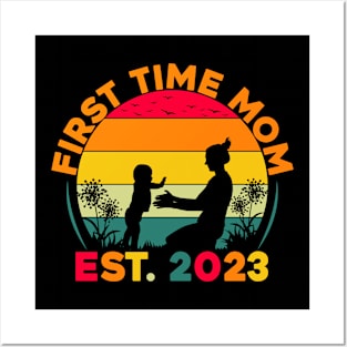First Time Mom Est. 2023 T-Shirt Posters and Art